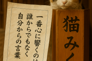 一番心に響くのは 誰からでもなく 自分からの言葉