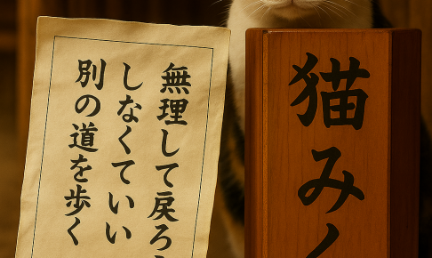 無理して戻ろうと しなくていい 別の道を歩く