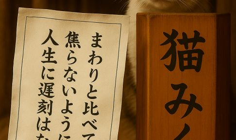 まわりと比べて 焦らないように 人生に遅刻はない
