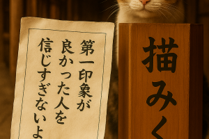 第一印象が 良かった人を 信じすぎないように