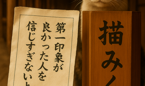 第一印象が 良かった人を 信じすぎないように