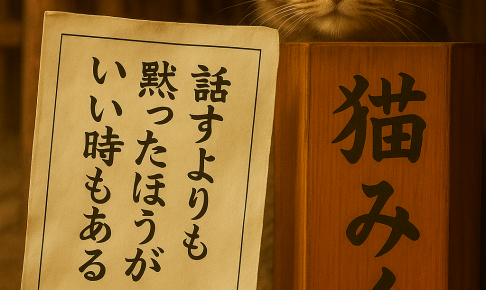 話すよりも 黙ったほうが いい時もある