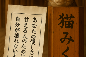 あなたの優しさに 甘える人のために 自分が壊れないように