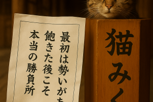 最初は勢いがある 飽きた後こそ 本当の勝負所