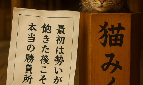 最初は勢いがある 飽きた後こそ 本当の勝負所
