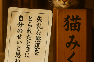 失礼な態度を とられたときに 自分のせいと思わない