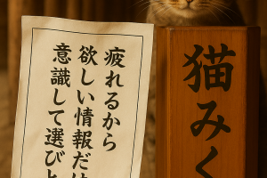 疲れるから 欲しい情報だけ 意識して選びとる
