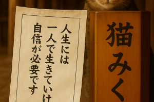 人生には 一人でも生きていける 自信が必要です