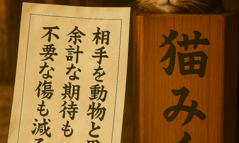 相手を動物と思えば 余計な期待も 不要な傷も減る