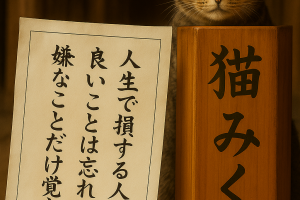 人生で損する人は 良い事は忘れ 嫌な事だけ覚えてる