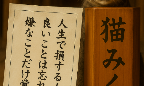 人生で損する人は 良い事は忘れ 嫌な事だけ覚えてる