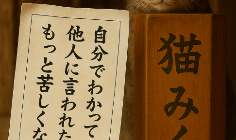 自分でわかっているのに他人に言われたらもっとお苦しくなる