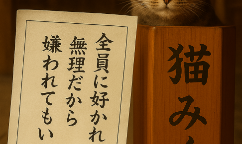 全員に好かれるのは無理だから嫌われてもいい