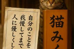 自分のことを 我慢してまで 人にやさしくしない