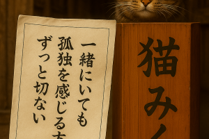 一緒にいても 孤独を感じる方が ずっと切ない