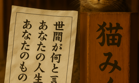 世間が何と言ってもあなたの人生はあなたのもの