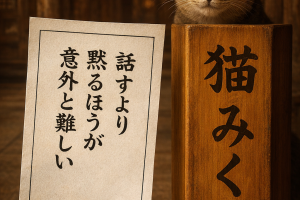 話すより黙る方が意外と難しい